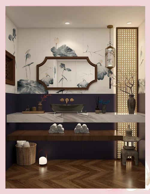國風荷葉衛(wèi)生間裝飾 打造詩意衛(wèi)生間隔斷